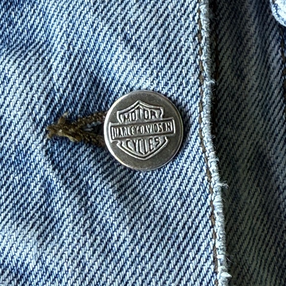 Vintage 90s Harley Davidson Denim Trucker Jacket, Women’s Small embroidered - Picture 9 of 12